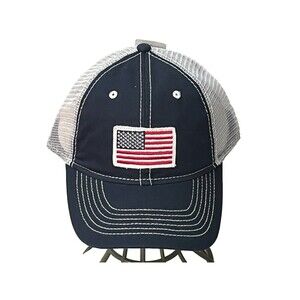 American Flag Mesh Back Baseball Hat USA Cap One Size Adjustable StrapBack